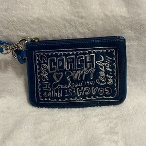 Blue Coach Poppy Wristlet